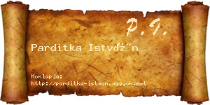 Parditka István névjegykártya