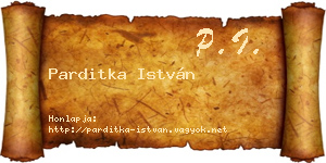 Parditka István névjegykártya